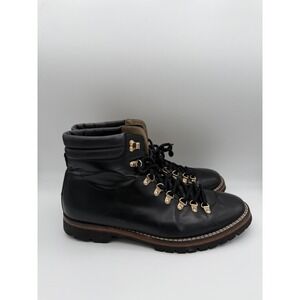 Taft Black Leather Hiking Boots Vibram Sole Handcrafted in Spain Mens 45